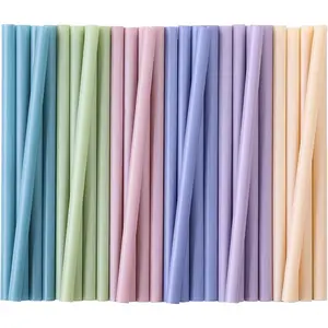 100 Pcs Jumbo Disposable Wide Colorful Plastic Straws for Milkshakes Smoothies Boba Bubble Tea Ice Coffee - 8.5"L 0.4"D