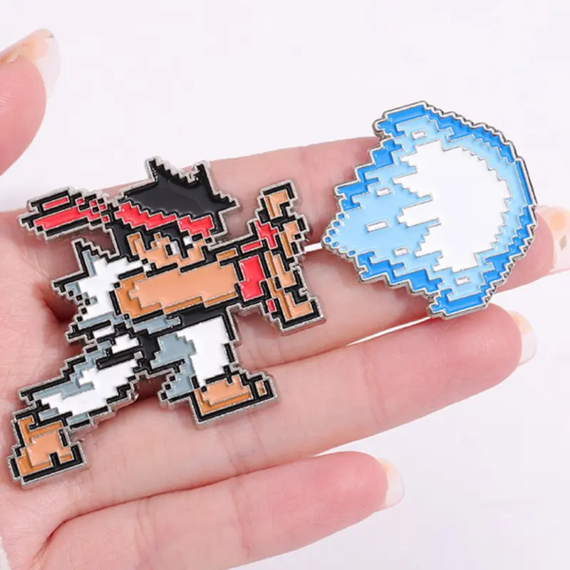 Street Fighter Pixel Art Enamel Badges Set, Classic Retro Style, Perfect Accessory for Fighting Game Fans, Fighting Game Enthusiasts & Vintage Arcade Lovers, Gaming Accessories, Gaming Collectibles, Alloy Brooch Pin, Lapel Brooch, Lapel Pins