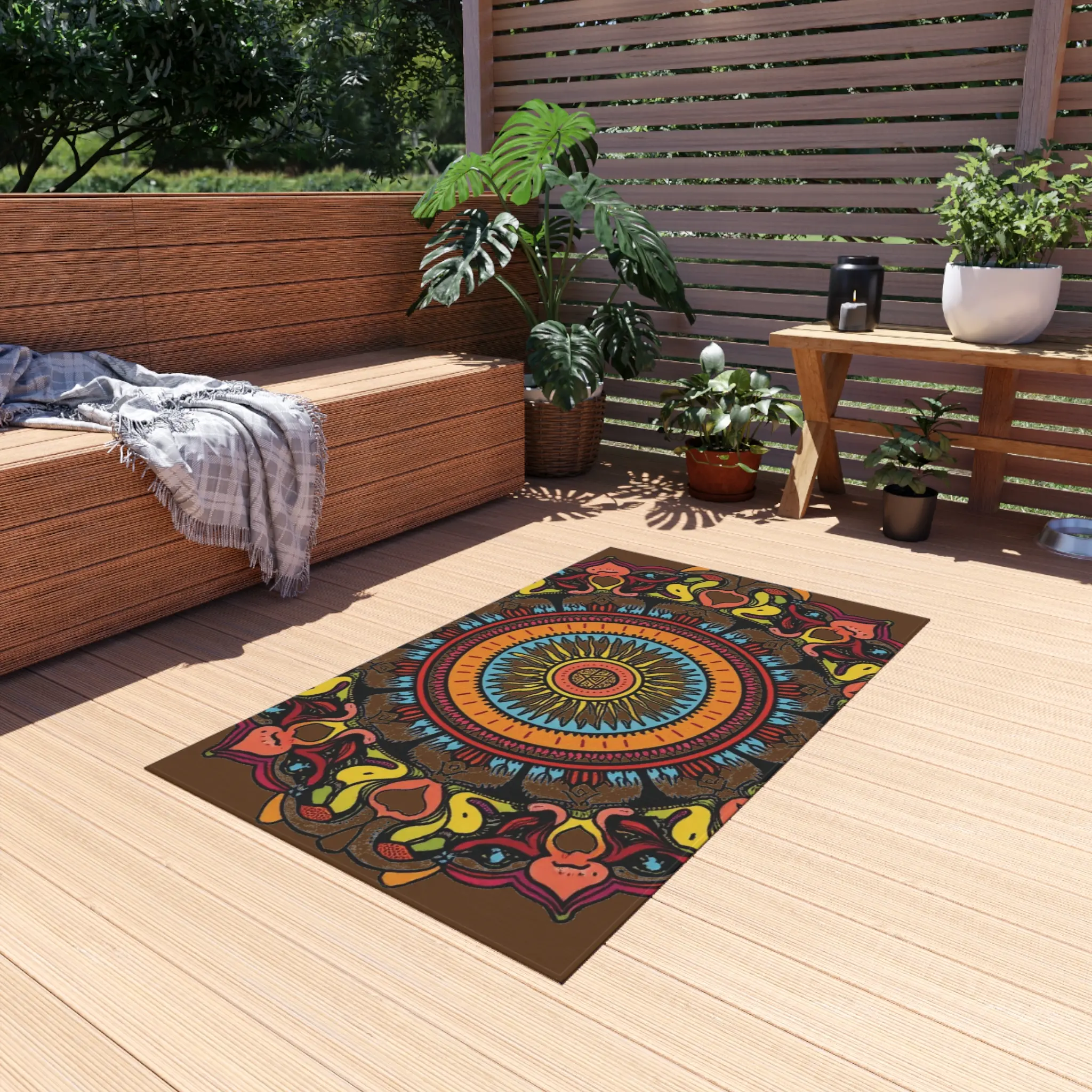 Meditation Prayer Mat - Ancient Celestial Symbols and Spiritual Motifs