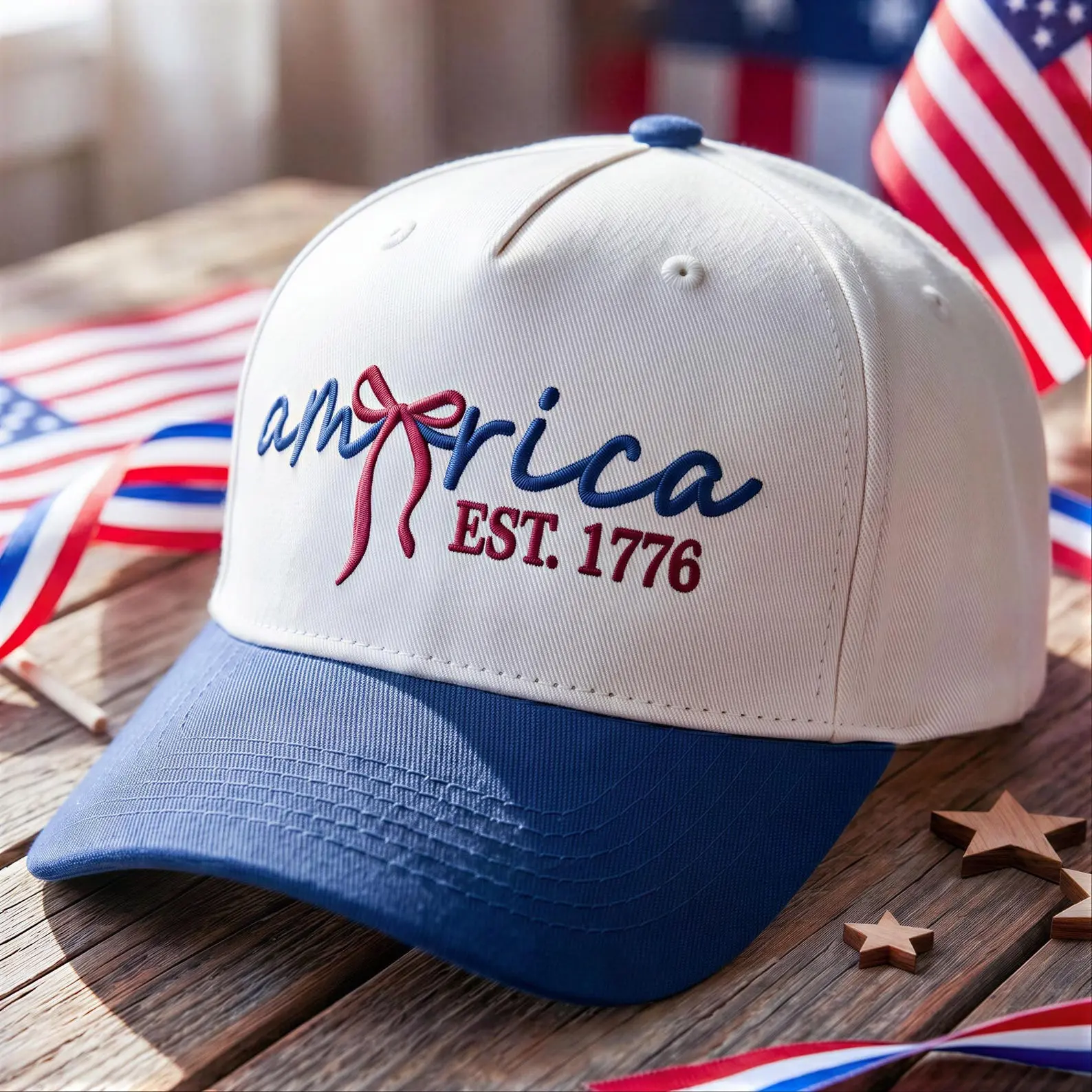 1776 America 250 Years of Freedom Embroidered otto Cap, We The People Embroidered otto Cap, US Constitution Bicentennial Hat, Patriotic Freedom America History