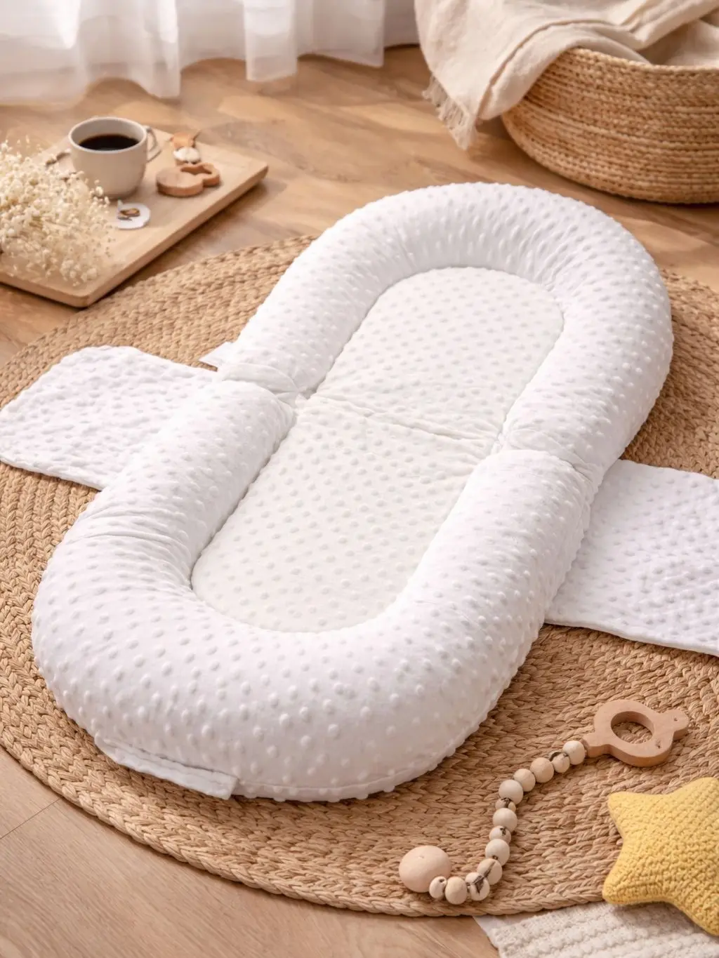 Portable Baby Lounger for Diaper Bag Travel Use | Soft Baby Cushion for 0-12 Months Portable Baby Lounger for Diaper Bag Travel Use | Soft Baby Cushion for 0-12 Months