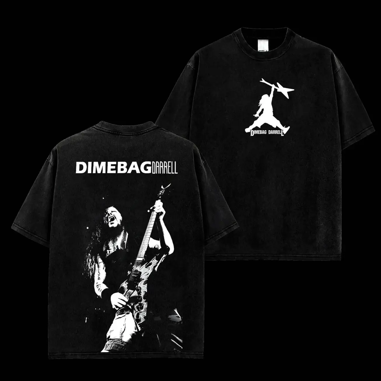Pantera Dimebag Darrell Guitar V3 Retro Unisex 100% Heavyweight Cotton T-Shirt – 90s Records Rock Cotton Tee, Groove Metal Rock Band Shirt, Oversized Vintage Tee, Heavy Metal Merch, Gift for Rock Fans 8UF
