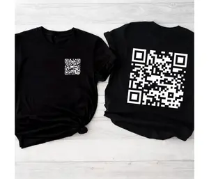 2 Sides Funny FU QR Code Men's T-Shirt, QR Code T-Shirt, Gift For Her, Gift For Him, Classic Fabric Top Clothing Tee Fabric Fit