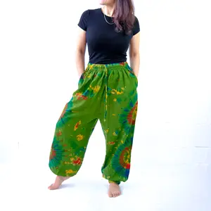 Tie Dye Harem Pants, Cotton Trousers, Boho Hippie Summer Pants, Unisex Pants, Colorful Joggers, Festival Pants, Flowy Loose Bohemian Pants, Balloon Pants, Yoga Pants