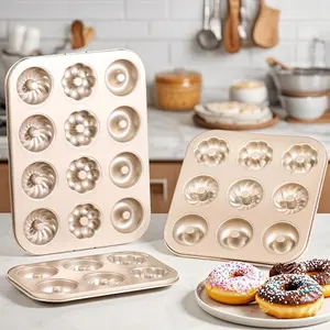 6/9/12-Cavity Chestnut-Shaped Donut Mold — Available in Multiple Sizes. Crafted from Durable Stainless Steel, this Non-Stick Baking Pan is Ideal for Making Flower-Shaped Mini Cakes and Madeleines. Designed for Easy Release, it serves as a specialized tool