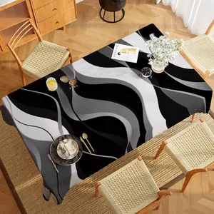 Elegant Abstract Tablecloth, 100% Polyester, Rectangular, Home Office Kitchen Decor, Formal Dining Gift Display