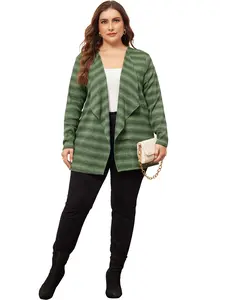 Agnes Orinda Plus Size Tie Dye Cardigan for Women Long Sleeve Lightweight Loose Casual Open Front Cardigans Green Black