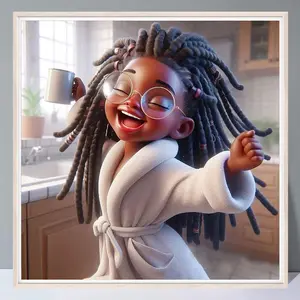 African Girl 5D Diy Diamond Painting Without Frame, With Tools Character Portrait Full Round Diamond Mosaic Modern Wear Pattern Handmade Home Decor