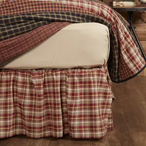 Brick Raven Plaid Bed Skirt