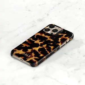 Tortoise Shell Phone Case Custom Initials Tortoiseshell Phone Case Personalized Gift for Her