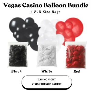 Vegas Casino Balloon Bundle - Black, White,Red