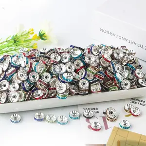 10mm Metal Crystal Bead, Bead Assortment, 50pcs/set Artificial DIY Jewelry Accessories for Bracelet & Necklace, DIY Jewelry Making Supplies for Women & Girls