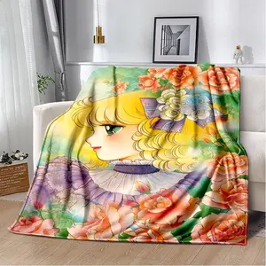 2025 New Style Candy Candy Girl Cartoon Anime Soft Plush Blanket, Flannel Blanket for Living Room Bedroom Sofa Kid's Gift