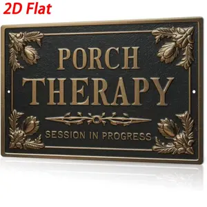 Porch Therapy  Sign Porch Therapy Session In Progress Wall Decor For Front Back Porch Patio Decoration Deck Bar Garden Backyard Decor 8 X 12 In Vintage Metal Sign