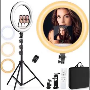 18"+10"Ring Light Selfie Ring Light Kit with 75" Tripod, 6500K Dimmable LED Ring Light, Carrying Bag