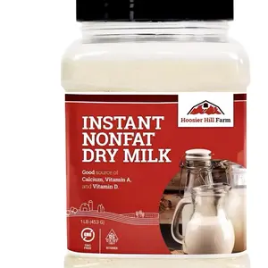 Hoosier Hill Farm Instant Nonfat Dry Milk 1 LB Good Source of Calcium Vitamin A & D Dairy Free