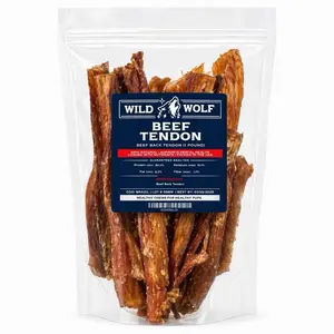 <NEW PRODUCT!> Beef Back Tendon Dog Chews (1lb.) 100% Natural Free Range, Grass Fed Beef