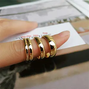 Stainless Steel 2/4/6/8mm Smooth Round Finger Rings for Men Women Size 6/7/8/9/10/11/12# Wedding Band Trendy Jewelry Wholesale