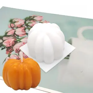 Silicone Pumpkin Shaped Candle Mold, 1 Count Multi Grid DIY Candle Soap Making Mold, Versatile Crafting Tool for Home Kitchen Baking House