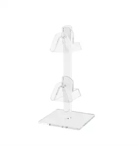 Eyewear Holder Countertop Display Stand Holds 2 Pair of Sunglasses or Eyeglasses Clear Acrylic with Square Base for Retail Pharmacies Optical and Department Stores