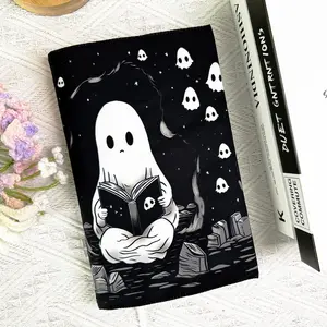 Flexible A5 Softcover Sleeve, Little Demon Reading Design, Durable Artistic Book Cover, Luxurious Accessory for Notebooks, Diaries, Journals