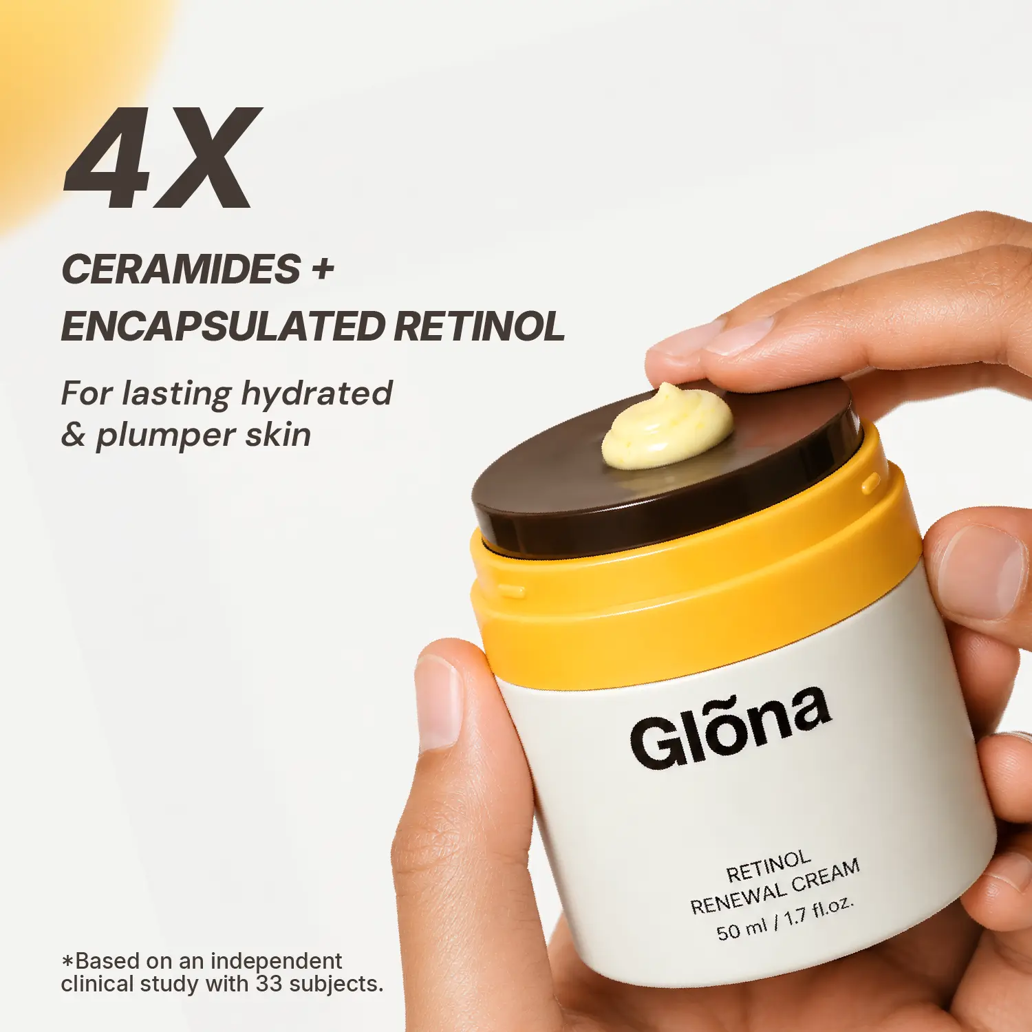 GlonaSkin Retinol Renewal Night Cream | Moisturizing Anti-Aging Face Cream with Retinol & Skin-Supporting | 50ml