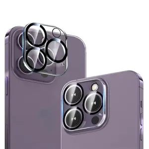 9H Tempered Glass Camera Lens Protector, 1pc Anti-dropping Protective HD Lens Protector for 11 12 13 14 15 Pro Max 15 Plus, Phone Accessories, Birthday Gift Ideas, Full Cover Len Protector, Smartphone