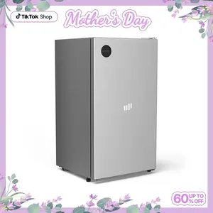 Upstreman mini fridges 3.2 Cu.Ft Sleek Stainless Steel Mini Fridge Energy Star Certified Adjustable Temperature Thermostat Reversible Door Compact pink Refrigerator Office Bedroom Dorm CR32 College Outdoor drink skincare fridge beverage cooler beer black