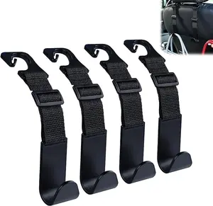 Headrest Hooks for Car Adjustable 4 Pack Vehicle Seat Back Organizer Storage Hanger Holder for Purse Bags Universal Fit