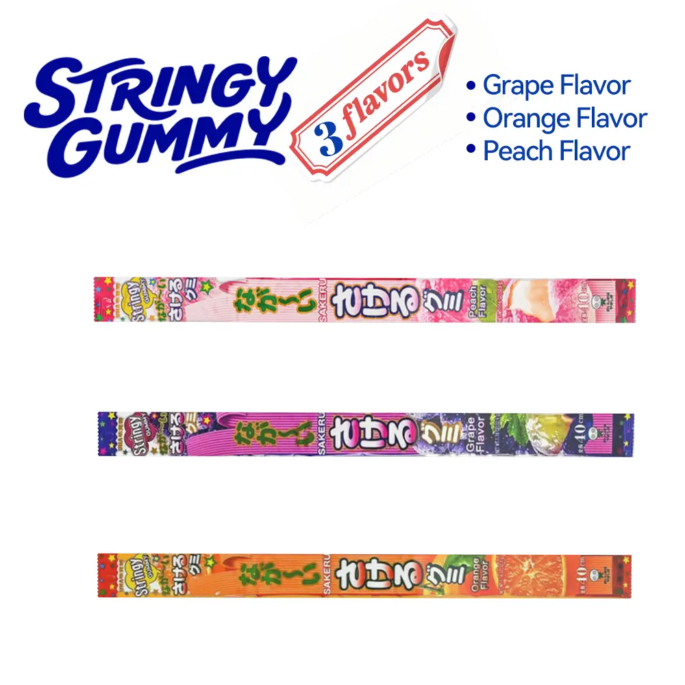 UHA Mikakuto Sakuranbo 32.9g/Strip - Imported from Japan, Internet-Famous Tearable Gummies with Multiple Flavors (Purple Grape, Peach)