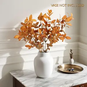 1pc Thanksgiving Orange and Purple Artificial Flower Bouquet, Home Decor, Desk and Dining Table Decor, Halloween Living Room and Bedroom Decor, 2-Color Artificial Leaves and Stems | Artificial Plants | Artificial Flower Arrangements (Vase Not Included)