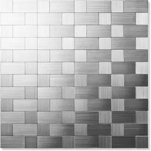 10-Sheets Peel and Stick Backsplashes for Kitchen, Stick  Backsplash Stainless Steel Metal Tiles for Kitchen Walls, Stainless Steel Backsplash for Range Hood Wall Shield (12''x12'')
