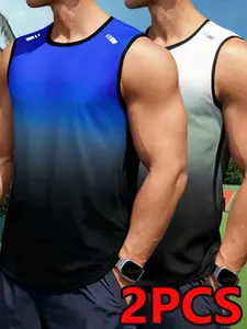Men’s 2-Pack Quick-Dry Breathable Sleeveless Tank Tops, Moisture-Wicking Sports Shirts for Fitness, Running, Basketball, Casual Wear — Comfortable and breathable, suitable for outdoor activities
