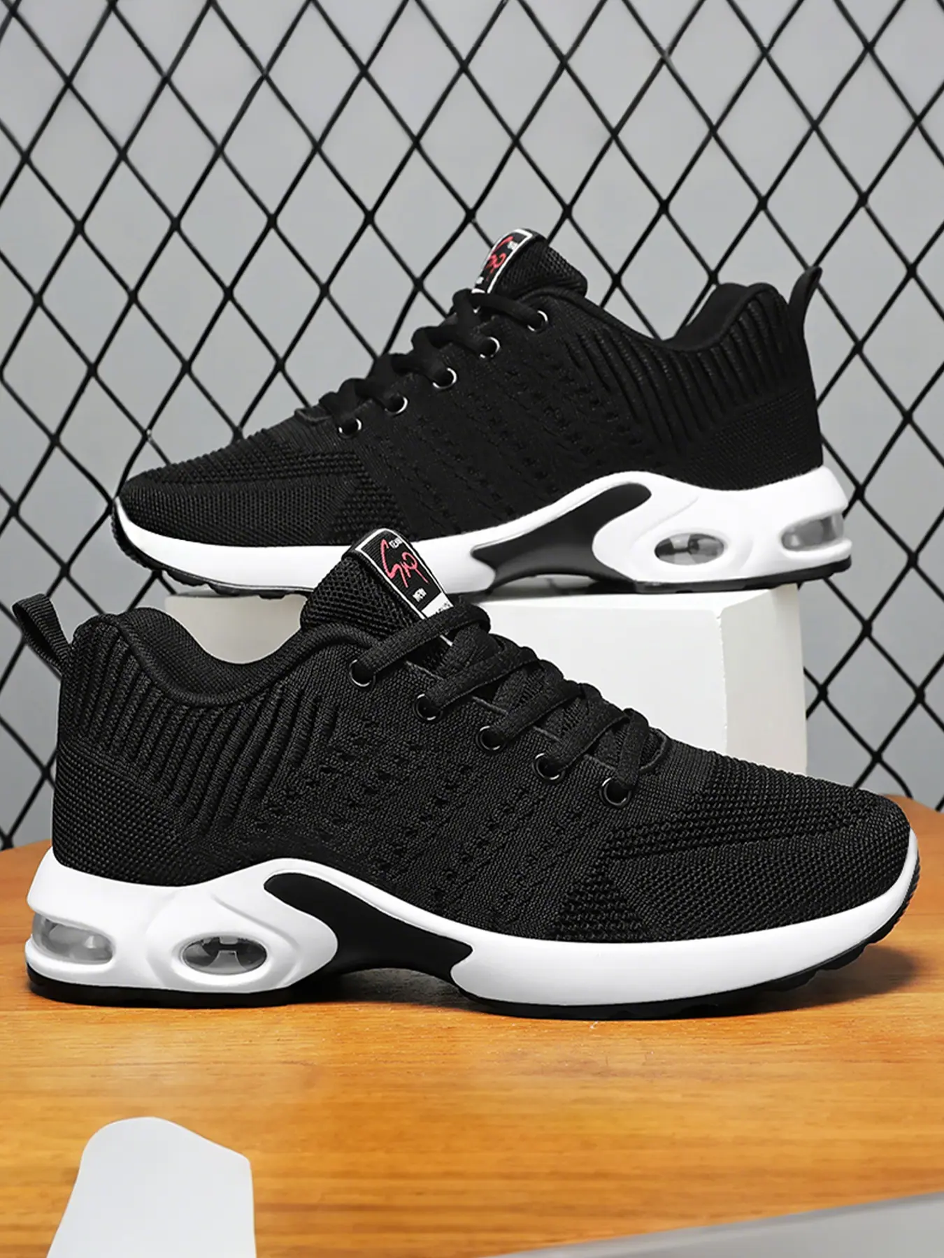 Men's Breathable Lightweight Fitness Running Shoes, Lace-Up Athletic Workout Sneakers for Daily & Gym Wear
