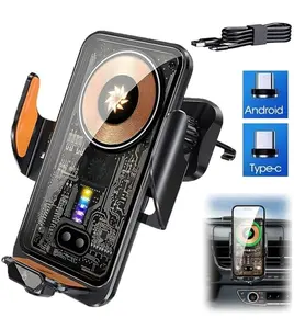 Car Wireless Charger with Automatic Mount for Smartphones Android & Type-C Quick Charging Solution Secure Drive Time Supplier Warranty