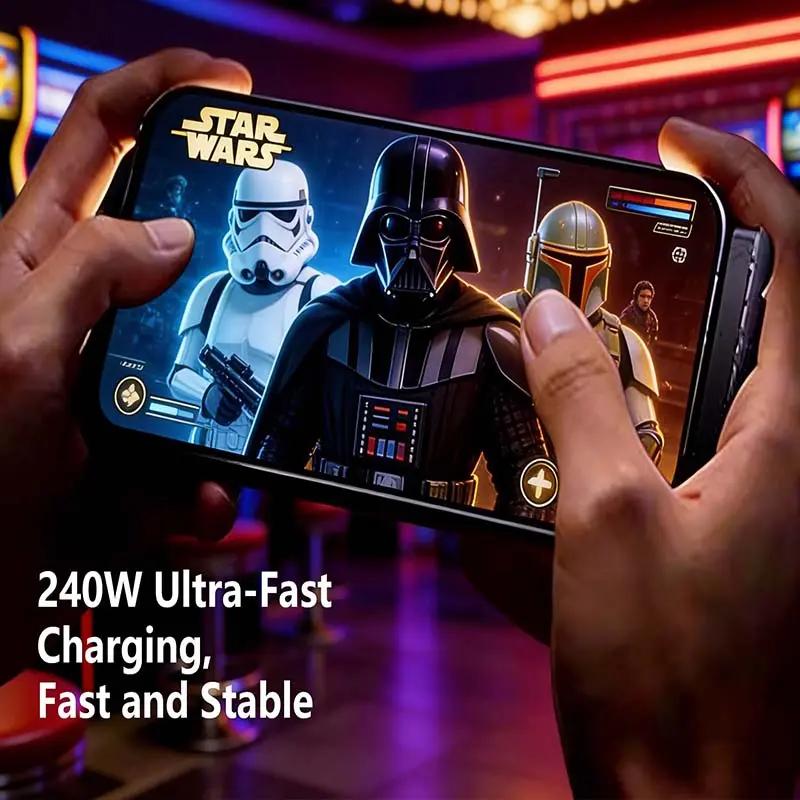 Invisible Holder Charger Cable, 240W PD Fast Charging Cable for Desk, USB-C to USB-C Cable with USB-A to USB-C Adapter with 360° Adjustable Metal Stand, 2 in 1 Holder Charger for Gaming, Office, Home Invisible Holder Charger Cable, 240W PD Fast Charging Cable for Desk, USB-C to USB-C Cable with USB-A to USB-C Adapter with 360° Adjustable Metal Stand, 2 in 1 Holder Charger for Gaming, Office, Home