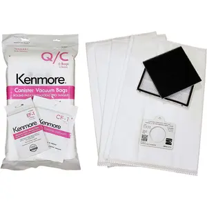 6 Kenmore Q / C HEPA Canister Vacuum Bags, 1 CF1 81002, 1 EF1 86889 Exhaust Filter. Progressive Intuition