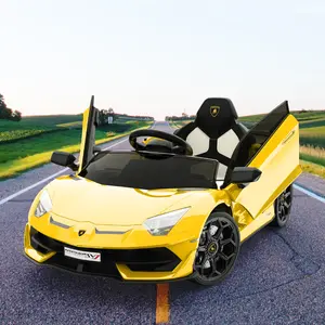 GARVEE 12V Licensed Lamborghini Kid Supercar Ride-On Electric Sports Car for Kids Outdoor Play, with Remote Control, 2 Speeds, LED Lights, Sound System, Hydraulic Doors, Bluetooth