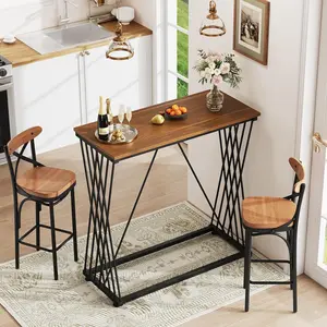 Vividwood Bar Table, 36" Rectangular Counter Height Table with Wood Grain Top, Multi-Functional Bar Tables & Entryway Table for Kitchen, Dining, Living Room