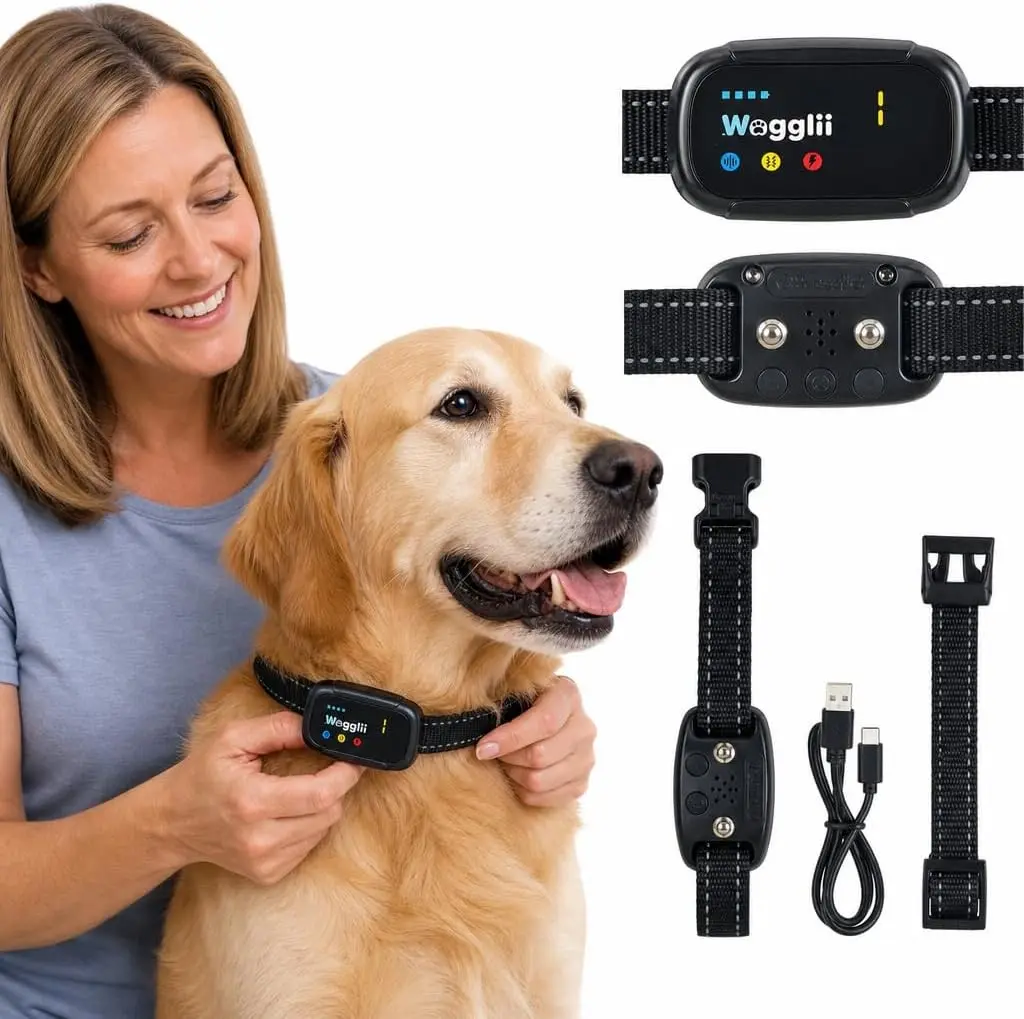 Smart Bark Collar for Small Medium Large Dogs 8"–22" Neck, AI Auto Bark Detection, 5 Sensitivity Levels & LCD Display, IP67 Waterproof Rechargeable Anti-Barking Training Collar