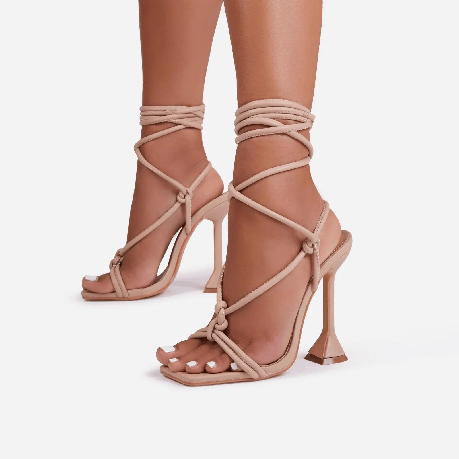 Lemonade Fiat lace up square toe sculptured heel