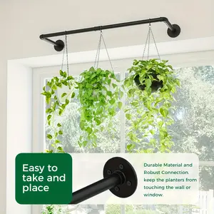 72 and 36 Hanging Plant Pot Holders Indoor Plant Hangers Indoor Hanging Plant Holders Windowsill Plant Holders Metal Rod Garden Decoration Outdoor Home Decoration Pots Gardening Supplies and Equipment Home Decoration and Accessories Plant Holders