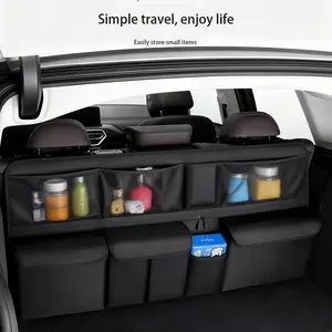 Car Trunk Organizer Car Accessories, Large Capacity Vehicle Backseat Hanging Storage Bag With 9 Pocekt, Space Saving Auto Seat Back Cargo Organizing Accessories, Universal For SUV, Truck, Van Car Gifts