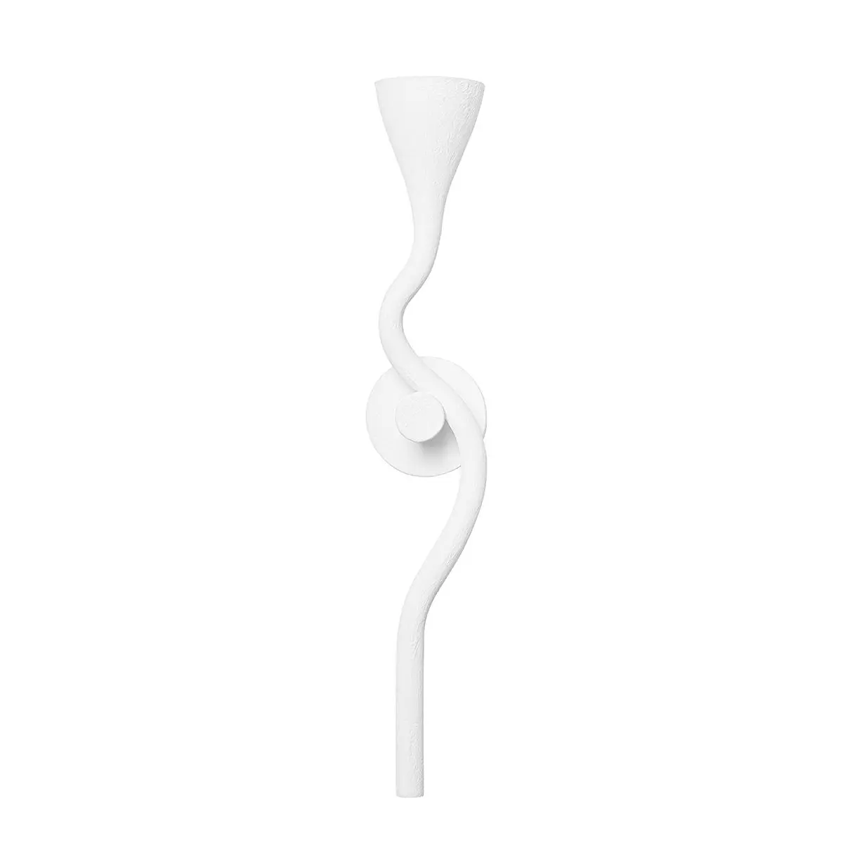 Anastasia Sconce - Sculptural White Gesso Design with Bright Uplight