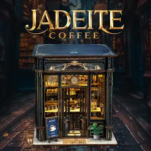 DIY Wooden Coffee House Model, Handmade 3D Puzzle Set, DIY Assembly Kit, Creative Desktop Decor, Ideal Gift for Girls, Ages 14+, Perfect for Birthdays and Holidays
