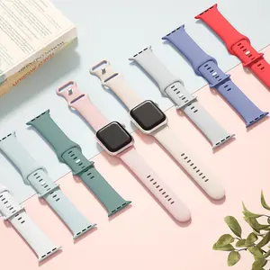 Sport Silicone Band for Apple Watch 40mm 38mm 41mm 44mm 45mm 42mm 49mm Women Men Soft Wristband Waterproof Replacement Strap for iWatch Series 9 8 7 6 5 4 3 2 1 SE Ultra