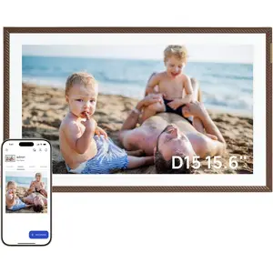 15.6" Large Digital Picture Frame Free Cloud Storage No Subscription 1920X1080 FHD Touchscreen Anti-Glare Electric Photo Frame Slideshow Custom  Mode for Family and