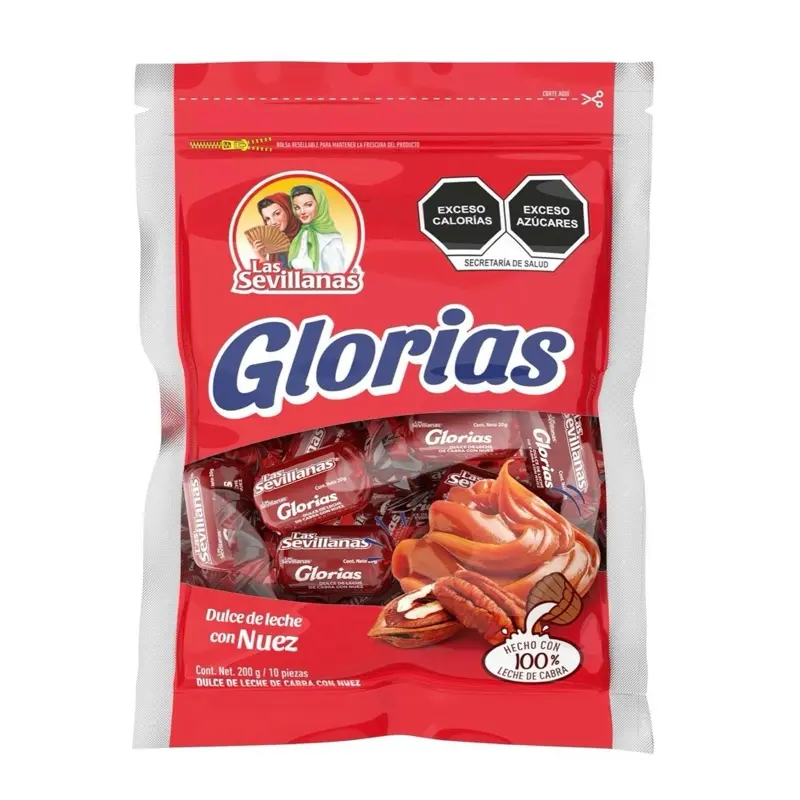 Glorias Las Sevillanas Dulce De Le Leche con Nuez- 10 piezas