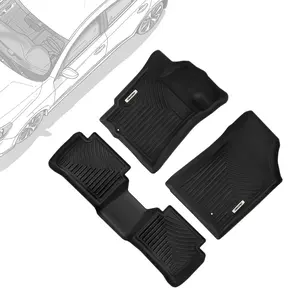 Floor Mats Fit for 2007-2012 Nissan Altima Sedan, Custom Fit Black TPE All-Weather Guard Floor Mats 2 Row Floor Liner Set