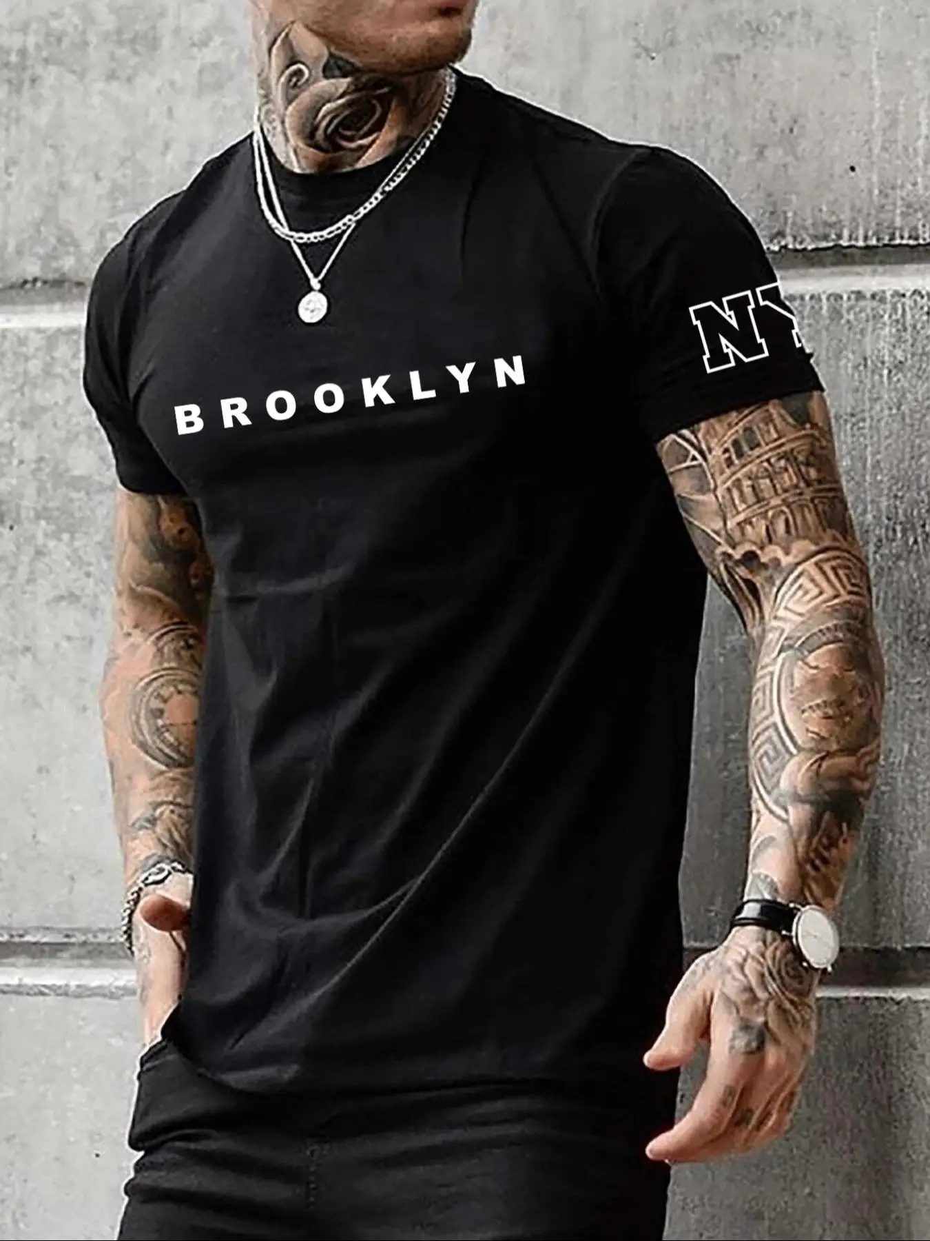 Men's Regular Fit Letter Print Round Neck Sleep Tee, Casual Soft Comfortable Short Sleeve Crew Neck T-shirt for All Seasons, Sleepwear & Loungewear fo
